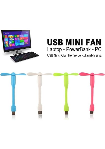 PM-20579 Taşınabilir Esnek USB Mini Fan Vantilatör (Powerbank - Laptop) modelleri