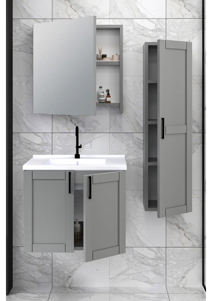 %100 MDF - 65 cm Riva Banyo Dolabı + 30 cm Riva Boy Dolabı fiyatları