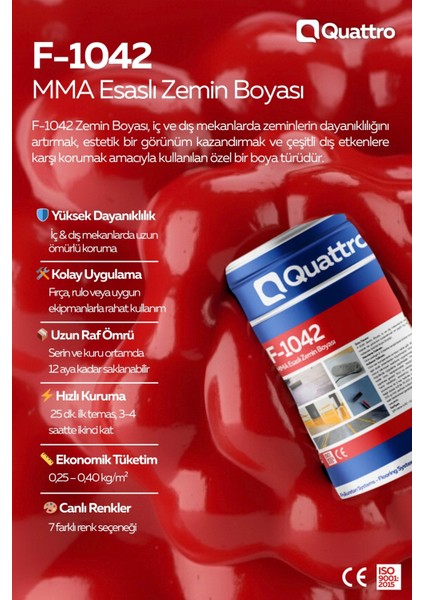 Quattro F-1042 Mma Esaslı Zemin Boyası fiyatları