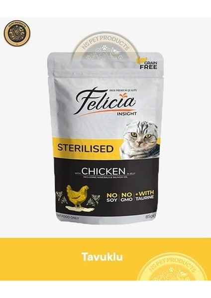 Pouch Kısırlaştırılmış Tavuklu Yaş Kedi Maması 3X85GR fiyatları