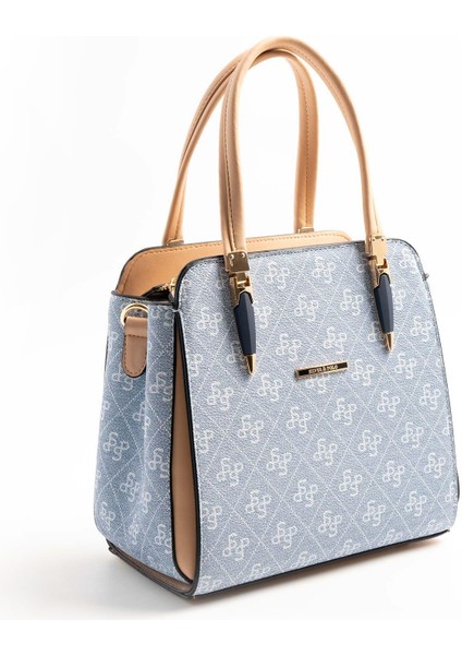 Kadın Omuz Çantası 1136-46543 Sılver Polo Bayan Çantası M178 Mavi-Mat Ten