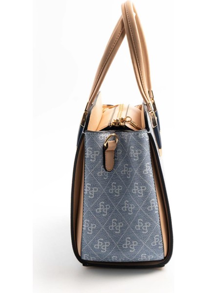 Kadın Omuz Çantası 1136-46543 Sılver Polo Bayan Çantası M178 Mavi-Mat Ten