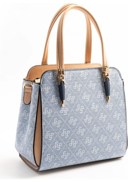 Kadın Omuz Çantası 1136-46543 Sılver Polo Bayan Çantası M178 Mavi-Mat Ten