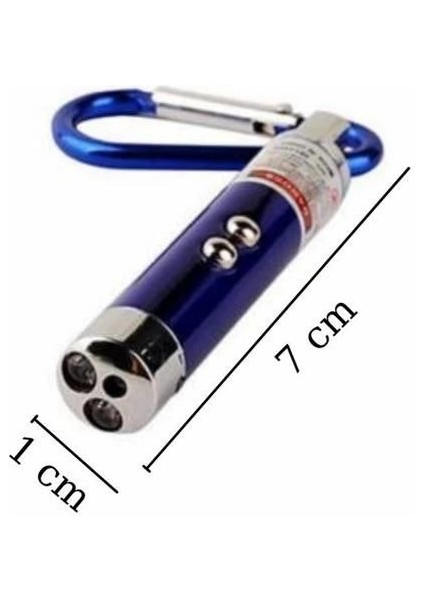 Bfs 3 Fonksiyonlu Kırmızı Beyaz Işıklı LED Lazer Kedi Köpek Oyuncak Anahtarlık