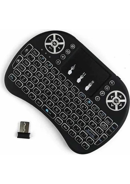 Kablosuz Türkçe Q Klavye Rgb Işıklı Televizyon Ps3 Dokunmatik Mouse