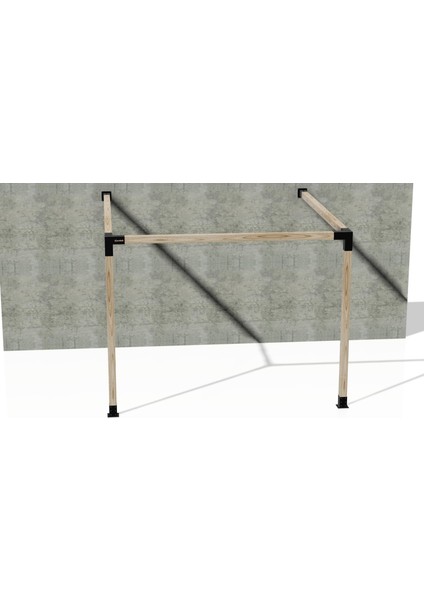 2.4 x 2.4 Metre Sundurma Pergole Braket Seti 2 Ana Direkli Üstü Açık Eğimli Sundurma fırsatları