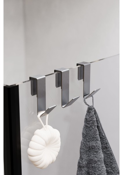 Paslanmaz Çelik Inoks Havlu Askısı,duşakabin Cam Askılık,banyo Duşakabin Askı 3 Adet
