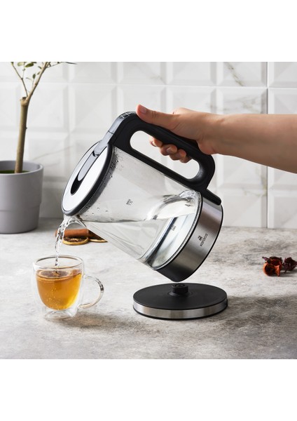 5 Kademe Sıcaklık Ayarlı Cam Su Isıtıcı ve LED Işıklı 2200W