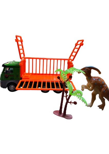 Metal Çek Bırak Dinozorlu Taşıma Kamyonu
