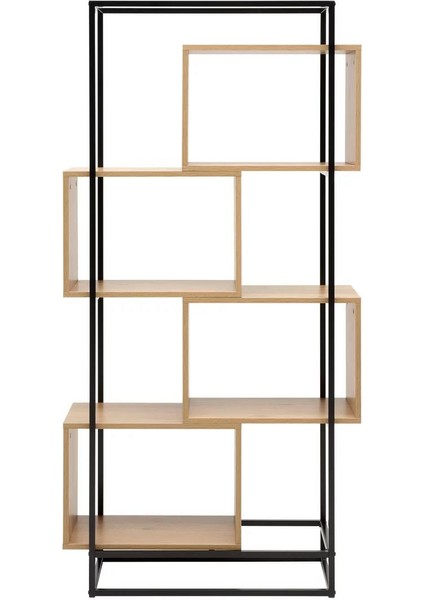 Metal Ahşap Kitaplık Dekoratif 5 Raflı Ofis Kitaplığı Kitap Dosya Rafı Çiçeklik Rafı Dekorasyon modelleri