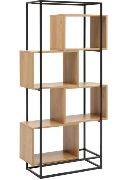 Metal Ahşap Kitaplık Dekoratif 5 Raflı Ofis Kitaplığı Kitap Dosya Rafı Çiçeklik Rafı Dekorasyon fırsatları