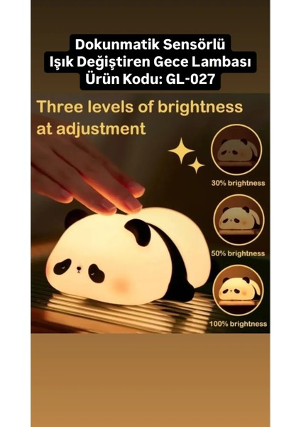 Sensörlü Işık Değiştiren Panda Gece Lambası