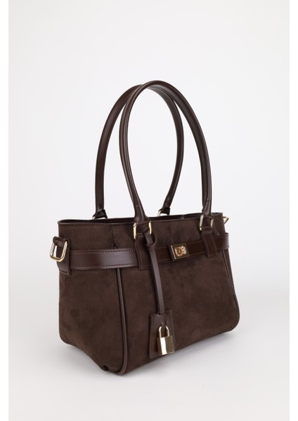 Kadın Kemer ve Kilit Charm Detaylı Fermuar Kapamalı El ve Omuz Çantası Lotus fiyatları