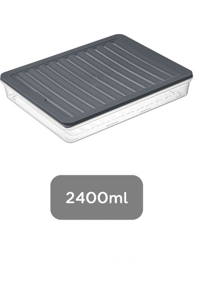 Mikrodalga Uyumlu Saklama Kabı Erzak Kabı Antrasit 1 x 2400ML fiyatları