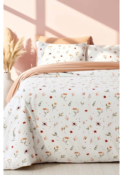 Soft Çiçekli Çift Kişilik Nevresim Takımı Pamuklu