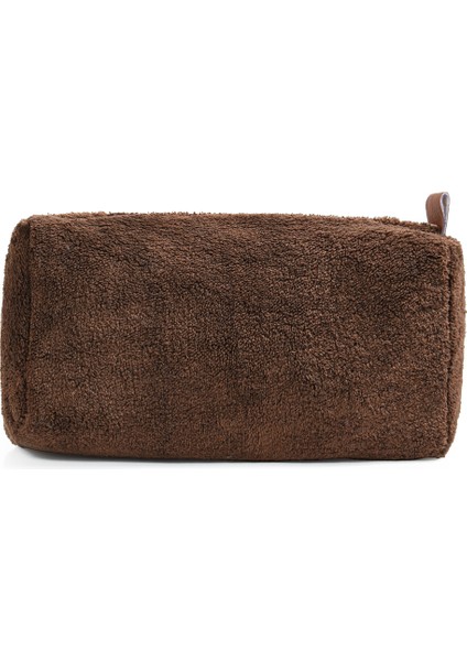 Küçük Peluş Makyaj Çantası, Şık ve Kullanışlı Tasarım, Kahverengi Renk fırsatları