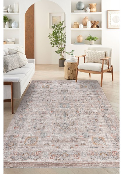 Retrova Halı Koleksiyonu | Vintage Eskitme Desenli, 6 mm Ince Form, Tozumaz ve Kolay Temizlik