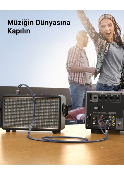 2 RCA - 2 RCA Ses Kablosu, 5 m, Antrasit, 10520