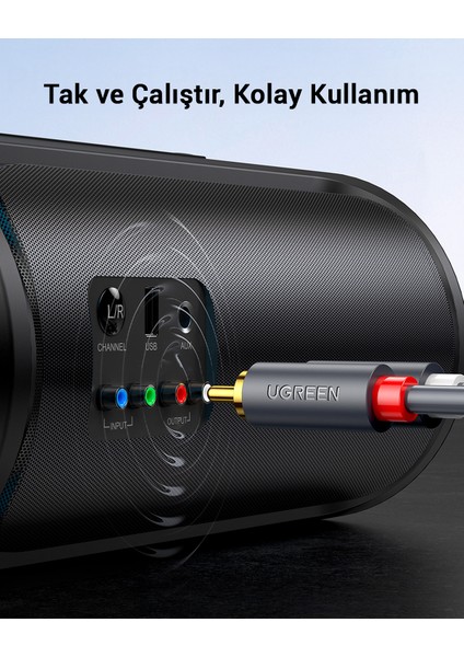 2 RCA - 2 RCA Ses Kablosu, 5 m, Antrasit, 10520