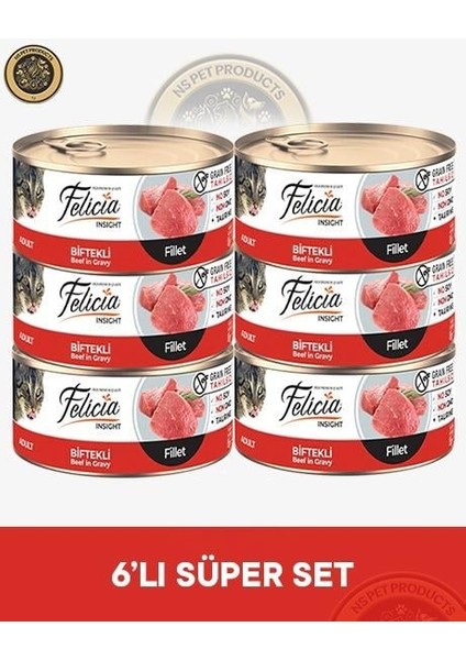 Biftekli Fileto Yetişkin Kedi Konservesi 6X85GR fiyatları