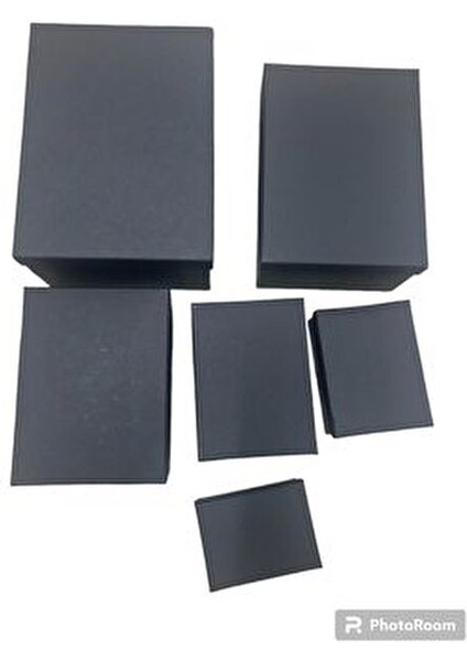 Siyah Hediye Kutusu Seti Mukavva Malzemeden Çok Amaçlı Kullanım 6'lı fırsatları