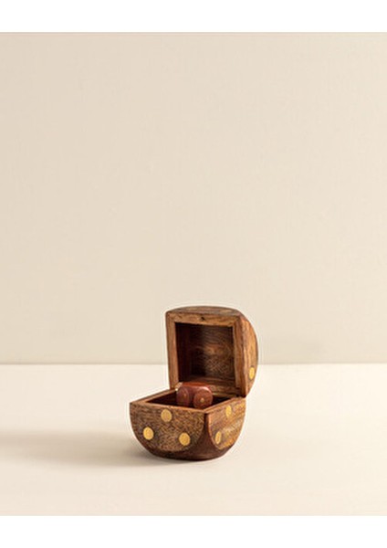 Voleta Ahşap Kutu Minimalist Tasarım Kahverengi 6x6x6 cm Çok Amaçlı Kullanım fırsatları
