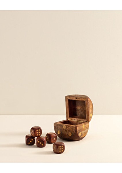 Voleta Ahşap Kutu Minimalist Tasarım Kahverengi 6x6x6 cm Çok Amaçlı Kullanım indirimleri