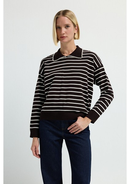 Inci Detaylı Triko Kazak C.kahve 13945630000