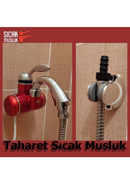 Kırmızı Elektrikli Taharet Ani Su Isıtıcılı Musluk, Kullanışlı ve Şık Tasarım modelleri