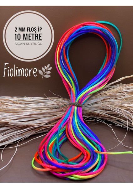 Floş Ip Neon Sarı Renk (Sıçan Kuyruğu) 2 mm 10 Metre Takı Bileklik Ipi