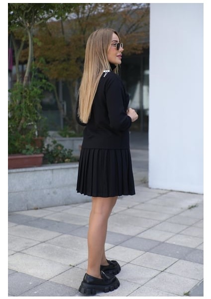 Buketli Kadın Çelik Pileli Mini Etekli Takım indirimleri