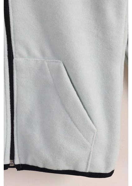 Lastik Manşetli Fermuarlı Kapüşonlu Çocuk Unisex Polar Ceket modelleri