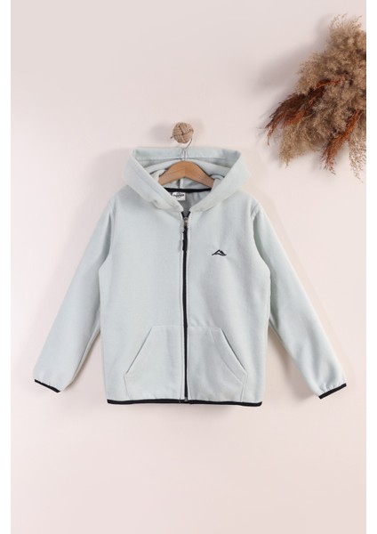 Lastik Manşetli Fermuarlı Kapüşonlu Çocuk Unisex Polar Ceket fırsatları