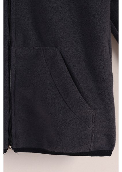 Lastik Manşetli Fermuarlı Kapüşonlu Çocuk Unisex Polar Ceket fırsatları