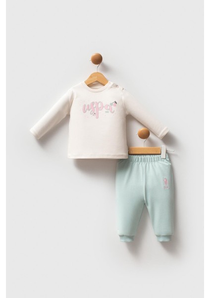 U.s. Polo Assn Kız Bebek 3'lü Takım Ekru fiyatları