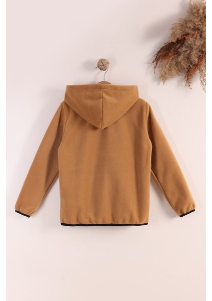 Lastik Manşetli Fermuarlı Kapüşonlu Çocuk Unisex Polar Ceket fırsatları