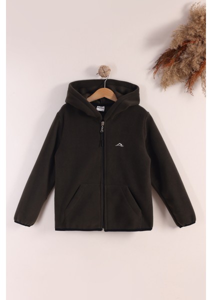 Lastik Manşetli Fermuarlı Kapüşonlu Çocuk Unisex Polar Ceket modelleri