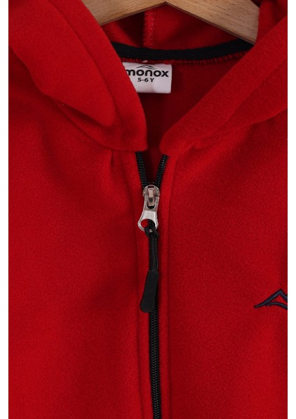 Lastik Manşetli Fermuarlı Kapüşonlu Çocuk Unisex Polar Ceket modelleri