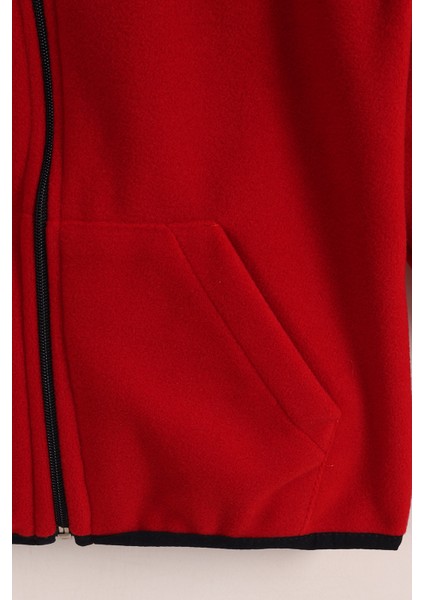 Lastik Manşetli Fermuarlı Kapüşonlu Çocuk Unisex Polar Ceket fırsatları