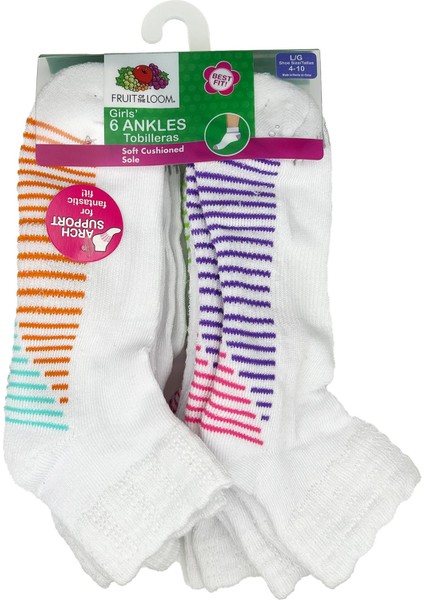 Girls Ankles Tobilleras Çorap 6lı Paket (L)