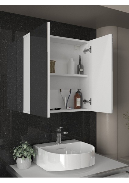 Binary Banyo Üst Dolabı Aynalı Dolap Çok Amaçlı Dolap Beyaz modelleri