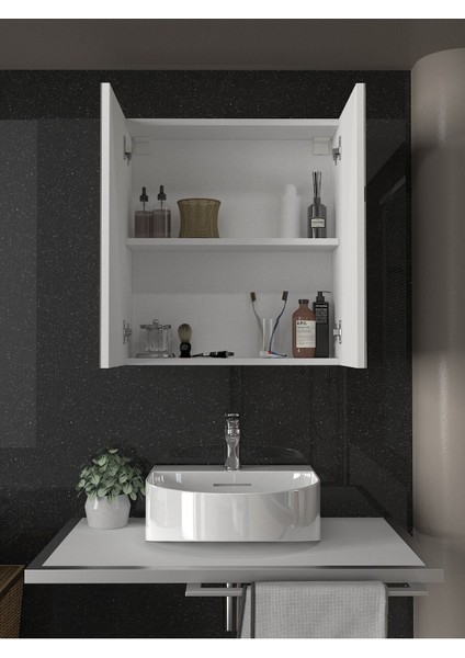 Binary Banyo Üst Dolabı Aynalı Dolap Çok Amaçlı Dolap Beyaz fırsatları