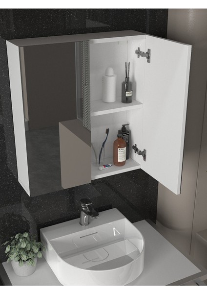 Binary Banyo Üst Dolabı Aynalı Dolap Çok Amaçlı Dolap Beyaz indirimleri