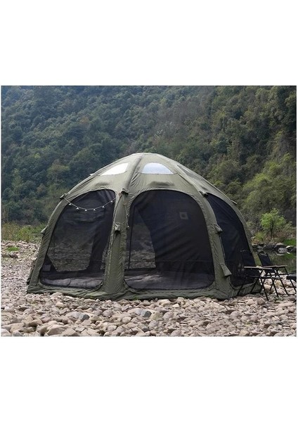 Glamping 19.6 Metrekare Küresel Kubbe Şişme Çadır - Haki indirimleri