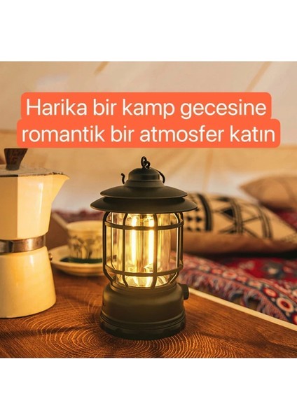 Haki Nostaljik Işığı Ayarlanabilir USB Şarjlı Ledli Kamp Lambası modelleri