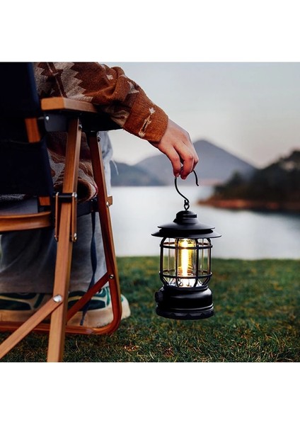 Haki Nostaljik Işığı Ayarlanabilir USB Şarjlı Ledli Kamp Lambası