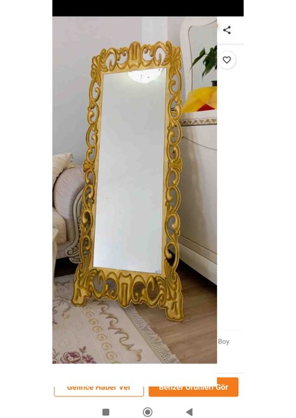 Ayaklı Ayna Mdf Gold