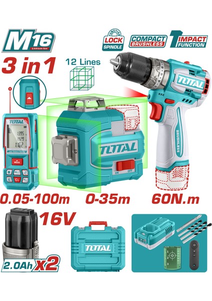 Avantaj Set - 16V Darbeli Matkap, 16V 100M Lazer Metre TOSLI250101E fiyatları