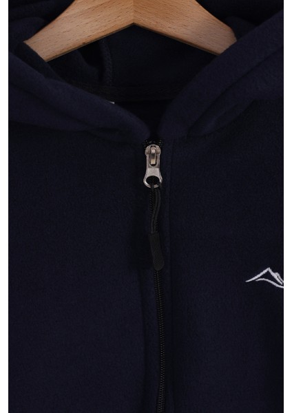 Lastik Manşetli Fermuarlı Kapüşonlu Çocuk Unisex Polar Ceket modelleri