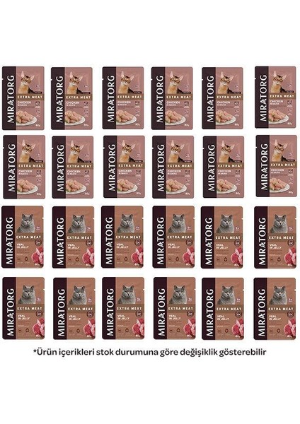 Karışık Kedi Yaş Maması 80 gr x 24 Adet